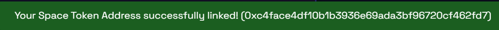 The confirmation that the address is linked