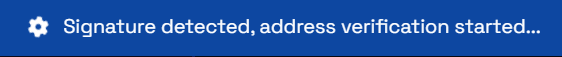 The address verification in progress