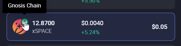 The received SPACE shown in the Rabby wallet