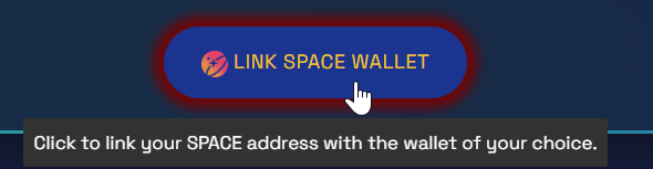 The LINK SPACE WALLET button on the Space Bonus page