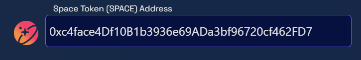 The SPACE address input on the Final Autoclaim addresses page